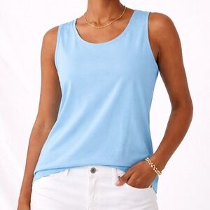 Sleeveless Knit Tank 100% Cotton Casual L Petites Talbots Women